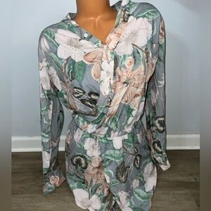 Stillwater Revolve Women's Size Medium Long Sleeve Button Front Mini Dress